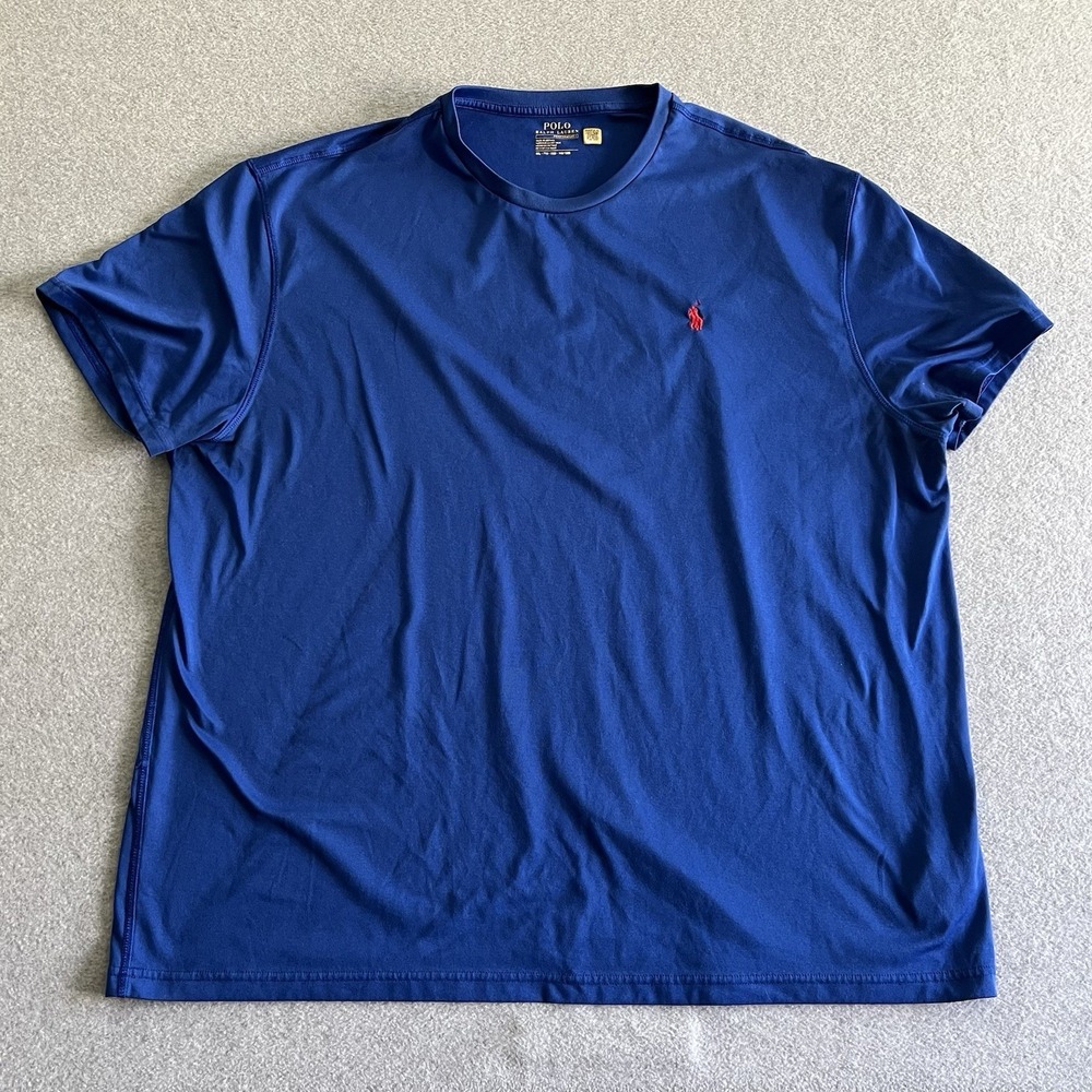Polo Ralph Lauren Blue W/ Red Horse Men's 2XL T-Shirt Soft Stretch Lightweight